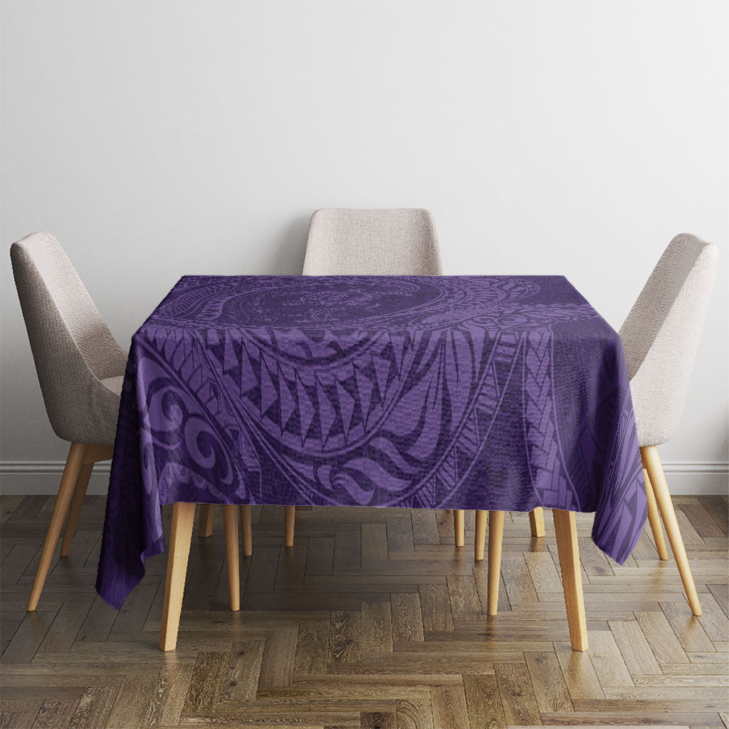 Hawaiian Turtle and Shark Tablecloth Kakau Tribal with Polynesian Pattern Purple Color LT03 - Polynesian Pride