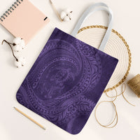 Hawaiian Turtle and Shark Tote Bag Kakau Tribal with Polynesian Pattern Purple Color LT03 White Strap One Size Purple - Polynesian Pride