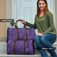 Hawaiian Turtle and Shark Travel Bag Kakau Tribal with Polynesian Pattern Purple Color LT03 - Polynesian Pride