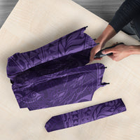 Hawaiian Turtle and Shark Umbrella Kakau Tribal with Polynesian Pattern Purple Color LT03 - Polynesian Pride