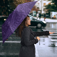Hawaiian Turtle and Shark Umbrella Kakau Tribal with Polynesian Pattern Purple Color LT03 - Polynesian Pride
