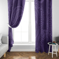 Hawaiian Turtle and Shark Window Curtain Kakau Tribal with Polynesian Pattern Purple Color LT03 - Polynesian Pride