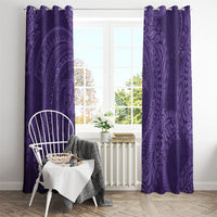 Hawaiian Turtle and Shark Window Curtain Kakau Tribal with Polynesian Pattern Purple Color LT03 - Polynesian Pride