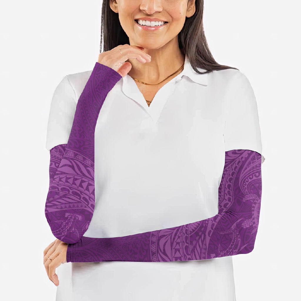 Hawaiian Turtle and Shark Arm Sleeves Kakau Tribal with Polynesian Pattern Pink Color LT03 - Polynesian Pride