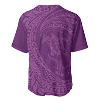 Hawaiian Turtle and Shark Baseball Jersey Kakau Tribal with Polynesian Pattern Pink Color LT03 - Polynesian Pride