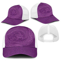 Hawaiian Turtle and Shark Baseball Net Cap Kakau Tribal with Polynesian Pattern Pink Color LT03 - Polynesian Pride