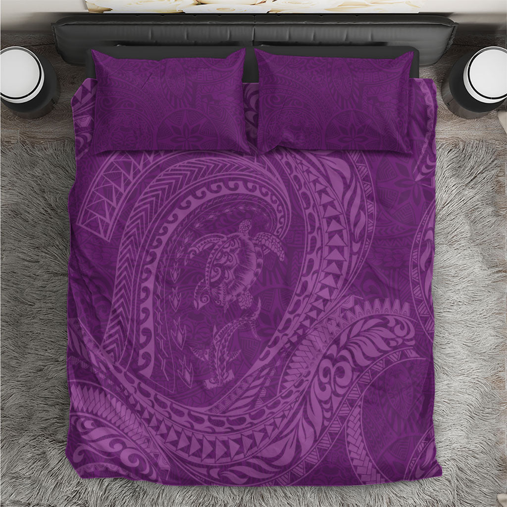 Hawaiian Turtle and Shark Bedding Set Kakau Tribal with Polynesian Pattern Pink Color LT03 Pink - Polynesian Pride