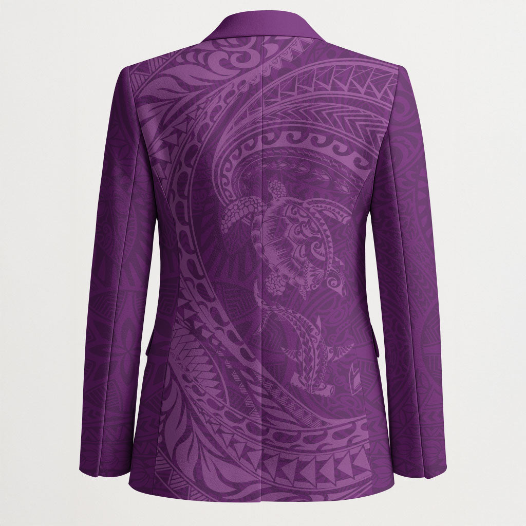 Hawaiian Turtle and Shark Blazer Kakau Tribal with Polynesian Pattern Pink Color LT03 - Polynesian Pride
