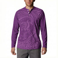 Hawaiian Turtle and Shark Button Sweatshirt Kakau Tribal with Polynesian Pattern Pink Color LT03 - Polynesian Pride