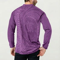 Hawaiian Turtle and Shark Button Sweatshirt Kakau Tribal with Polynesian Pattern Pink Color LT03 - Polynesian Pride