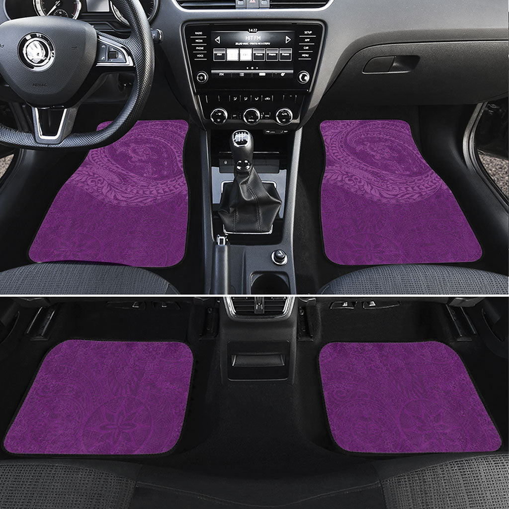 Hawaiian Turtle and Shark Car Mats Kakau Tribal with Polynesian Pattern Pink Color LT03 Set 4pcs Pink - Polynesian Pride