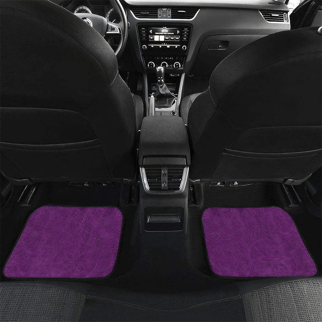 Hawaiian Turtle and Shark Car Mats Kakau Tribal with Polynesian Pattern Pink Color LT03 Set 2pcs - Back Pink - Polynesian Pride