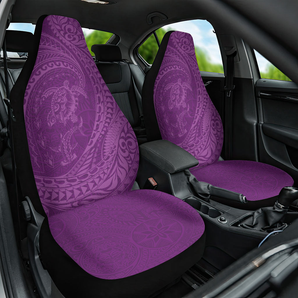 Hawaiian Turtle and Shark Car Seat Cover Kakau Tribal with Polynesian Pattern Pink Color LT03 One Size Pink - Polynesian Pride