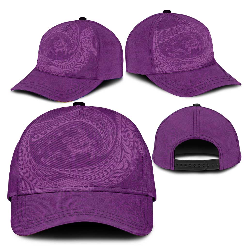 Hawaiian Turtle and Shark Classic Cap Kakau Tribal with Polynesian Pattern Pink Color LT03 - Polynesian Pride