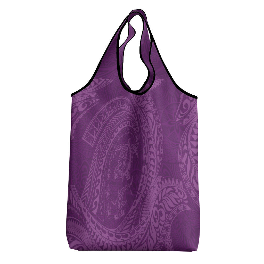 Hawaiian Turtle and Shark Grocery Bag Kakau Tribal with Polynesian Pattern Pink Color LT03 - Polynesian Pride