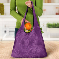 Hawaiian Turtle and Shark Grocery Bag Kakau Tribal with Polynesian Pattern Pink Color LT03 - Polynesian Pride