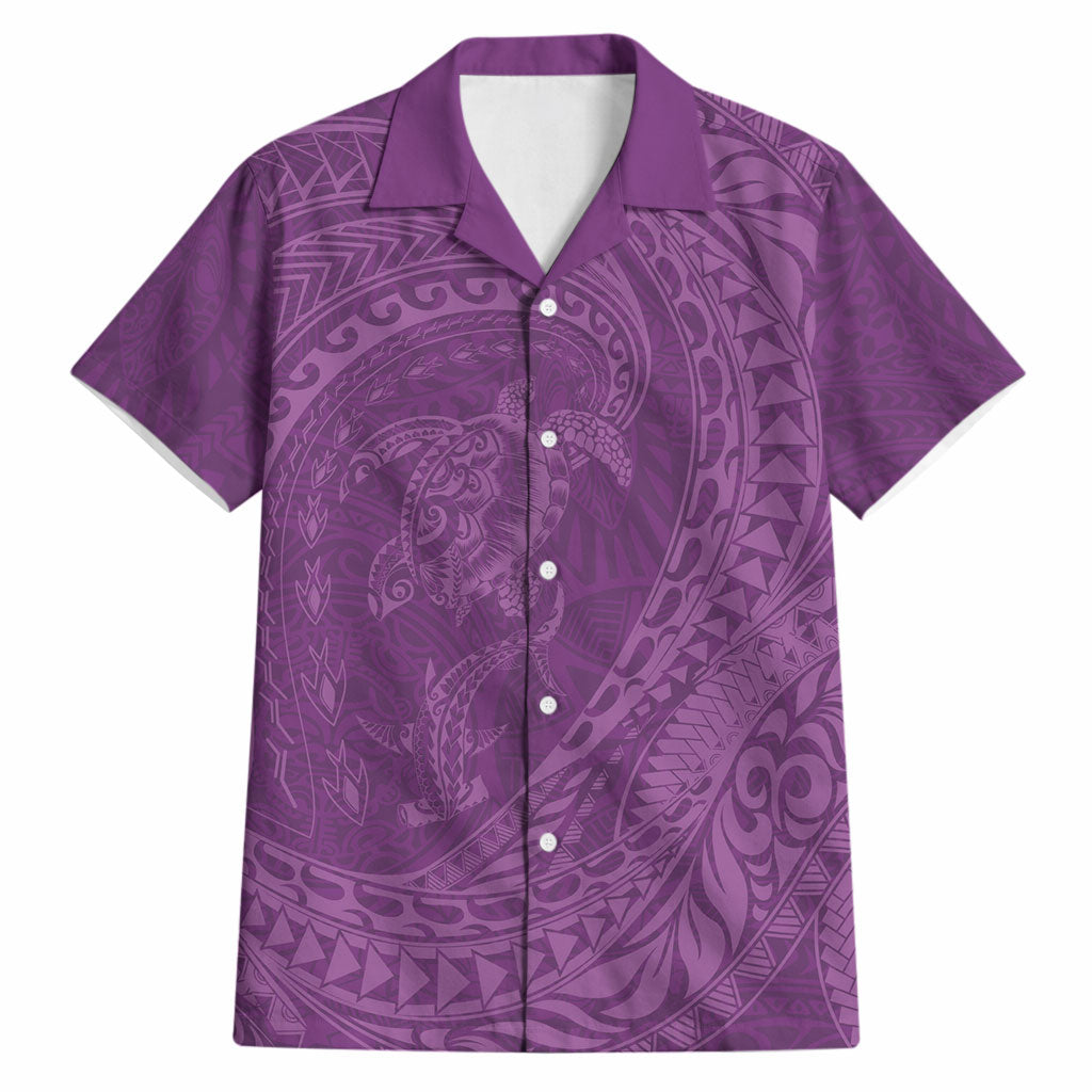 Hawaiian Turtle and Shark Hawaiian Shirt Kakau Tribal with Polynesian Pattern Pink Color LT03 Pink - Polynesian Pride