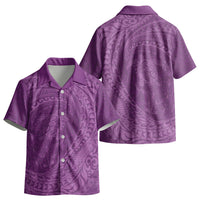 Hawaiian Turtle and Shark Kid Hawaiian Shirt Kakau Tribal with Polynesian Pattern Pink Color LT03 - Polynesian Pride