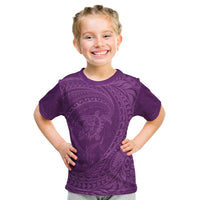 Hawaiian Turtle and Shark Kid T Shirt Kakau Tribal with Polynesian Pattern Pink Color LT03 Pink - Polynesian Pride