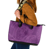 Hawaiian Turtle and Shark Leather Tote Bag Kakau Tribal with Polynesian Pattern Pink Color LT03 Pink - Polynesian Pride