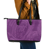 Hawaiian Turtle and Shark Leather Tote Bag Kakau Tribal with Polynesian Pattern Pink Color LT03 - Polynesian Pride