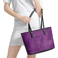 Hawaiian Turtle and Shark Leather Tote Bag Kakau Tribal with Polynesian Pattern Pink Color LT03 - Polynesian Pride