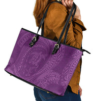 Hawaiian Turtle and Shark Leather Tote Bag Kakau Tribal with Polynesian Pattern Pink Color LT03 - Polynesian Pride