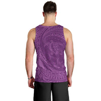Hawaiian Turtle and Shark Men Tank Top Kakau Tribal with Polynesian Pattern Pink Color LT03 - Polynesian Pride