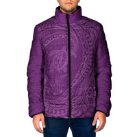Hawaiian Turtle and Shark Padded Jacket Kakau Tribal with Polynesian Pattern Pink Color LT03 Men Pink - Polynesian Pride
