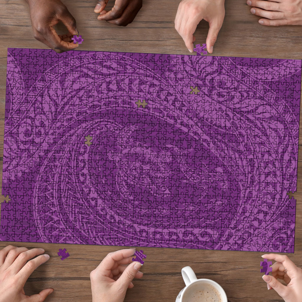Hawaiian Turtle and Shark Puzzle Kakau Tribal with Polynesian Pattern Pink Color LT03 - Polynesian Pride