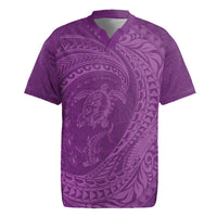 Hawaiian Turtle and Shark Rugby Jersey Kakau Tribal with Polynesian Pattern Pink Color LT03 Pink - Polynesian Pride