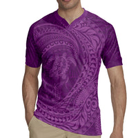 Hawaiian Turtle and Shark Rugby Jersey Kakau Tribal with Polynesian Pattern Pink Color LT03 - Polynesian Pride