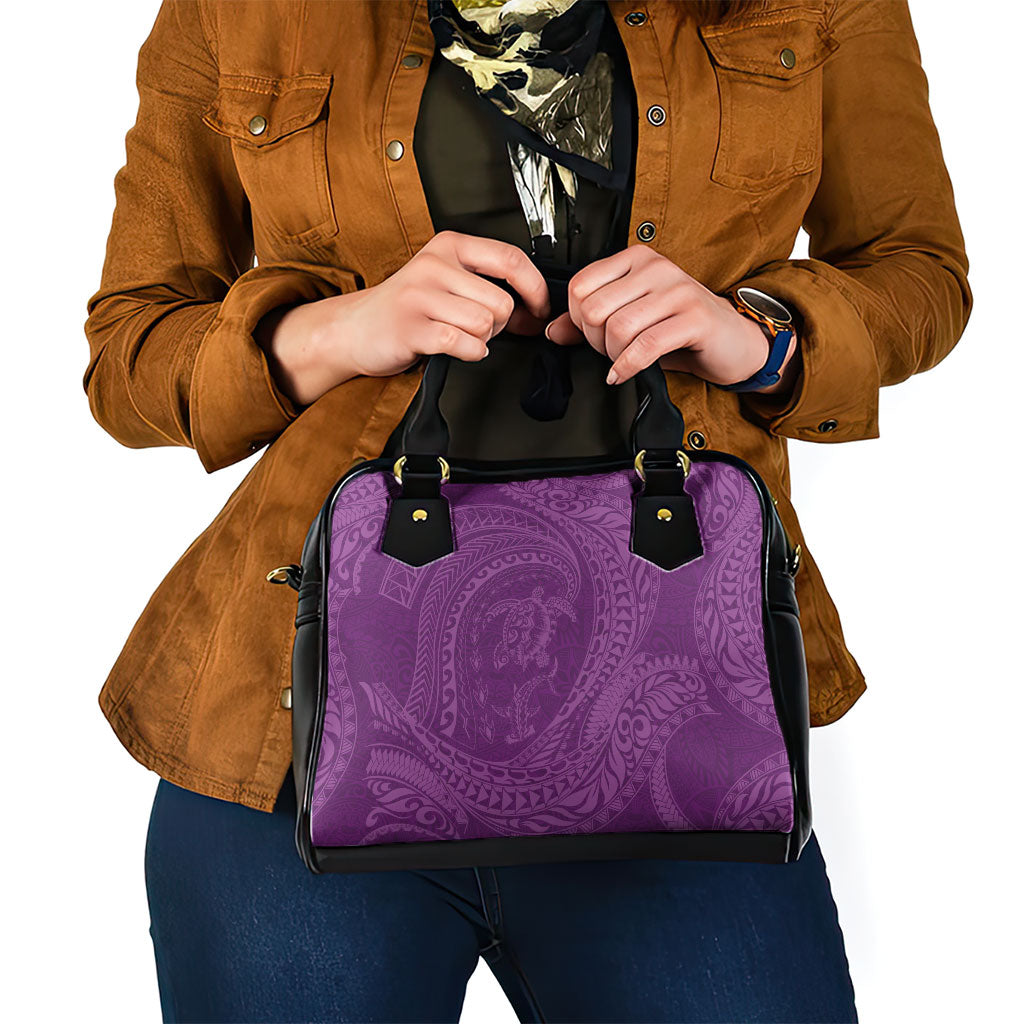Hawaiian Turtle and Shark Shoulder Handbag Kakau Tribal with Polynesian Pattern Pink Color LT03 - Polynesian Pride
