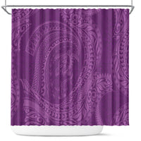 Hawaiian Turtle and Shark Shower Curtain Kakau Tribal with Polynesian Pattern Pink Color LT03 Pink - Polynesian Pride