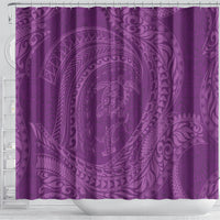 Hawaiian Turtle and Shark Shower Curtain Kakau Tribal with Polynesian Pattern Pink Color LT03 - Polynesian Pride