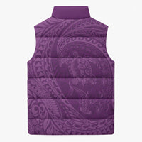 Hawaiian Turtle and Shark Sleeveless Puffer Jacket Kakau Tribal with Polynesian Pattern Pink Color LT03 - Polynesian Pride