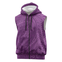 Hawaiian Turtle and Shark Sleeveless Zip Hoodie Kakau Tribal with Polynesian Pattern Pink Color LT03 Pink - Polynesian Pride
