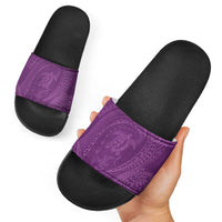 Hawaiian Turtle and Shark Slide Sandals Kakau Tribal with Polynesian Pattern Pink Color LT03 - Polynesian Pride