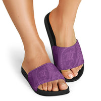 Hawaiian Turtle and Shark Slide Sandals Kakau Tribal with Polynesian Pattern Pink Color LT03 - Polynesian Pride