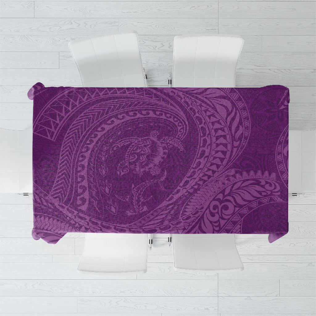 Hawaiian Turtle and Shark Tablecloth Kakau Tribal with Polynesian Pattern Pink Color LT03 Pink - Polynesian Pride