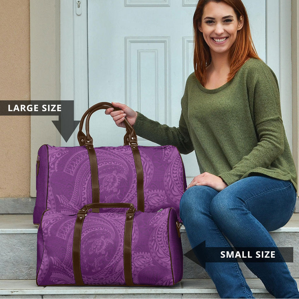 Hawaiian Turtle and Shark Travel Bag Kakau Tribal with Polynesian Pattern Pink Color LT03 - Polynesian Pride