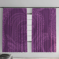 Hawaiian Turtle and Shark Window Curtain Kakau Tribal with Polynesian Pattern Pink Color LT03 With Hooks Pink - Polynesian Pride