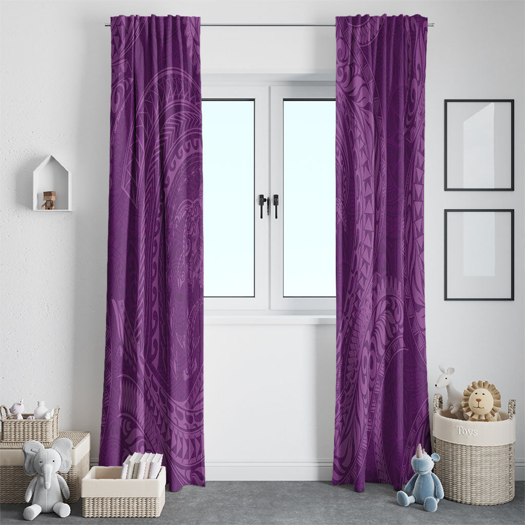 Hawaiian Turtle and Shark Window Curtain Kakau Tribal with Polynesian Pattern Pink Color LT03 - Polynesian Pride