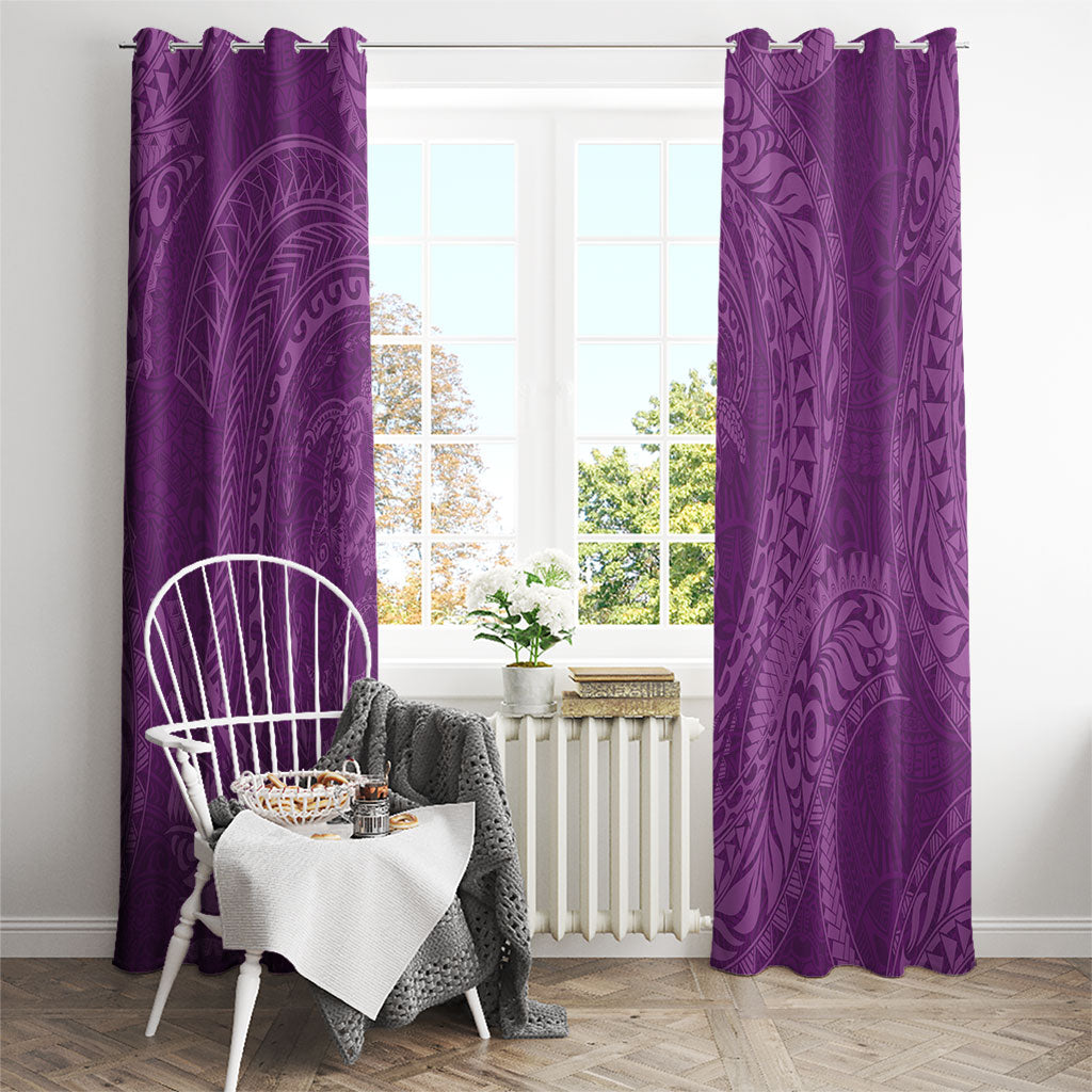 Hawaiian Turtle and Shark Window Curtain Kakau Tribal with Polynesian Pattern Pink Color LT03 - Polynesian Pride