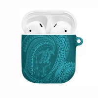 Hawaiian Turtle and Shark AirPods Case Kakau Tribal with Polynesian Pattern Turquoise Color LT03 Turquoise - Polynesian Pride