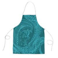 Hawaiian Turtle and Shark Apron Kakau Tribal with Polynesian Pattern Turquoise Color LT03 Turquoise - Polynesian Pride