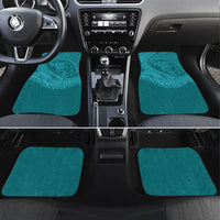 Hawaiian Turtle and Shark Car Mats Kakau Tribal with Polynesian Pattern Turquoise Color LT03 Set 4pcs Turquoise - Polynesian Pride