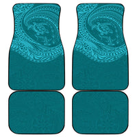Hawaiian Turtle and Shark Car Mats Kakau Tribal with Polynesian Pattern Turquoise Color LT03 - Polynesian Pride