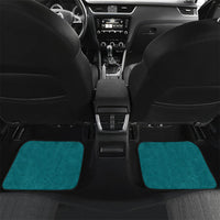 Hawaiian Turtle and Shark Car Mats Kakau Tribal with Polynesian Pattern Turquoise Color LT03 Set 2pcs - Back Turquoise - Polynesian Pride