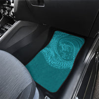 Hawaiian Turtle and Shark Car Mats Kakau Tribal with Polynesian Pattern Turquoise Color LT03 - Polynesian Pride